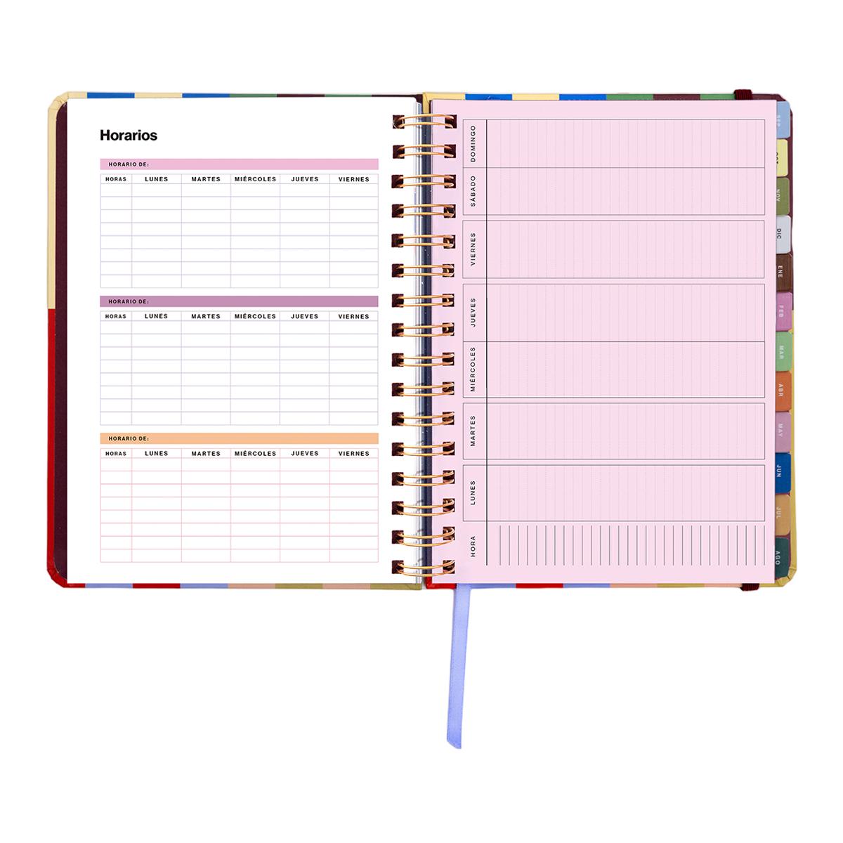 Agenda Escolar 11 Meses 2026-2027 168x220 mm Vista Semanal Copenhague UO Espanhol Multicolor-7