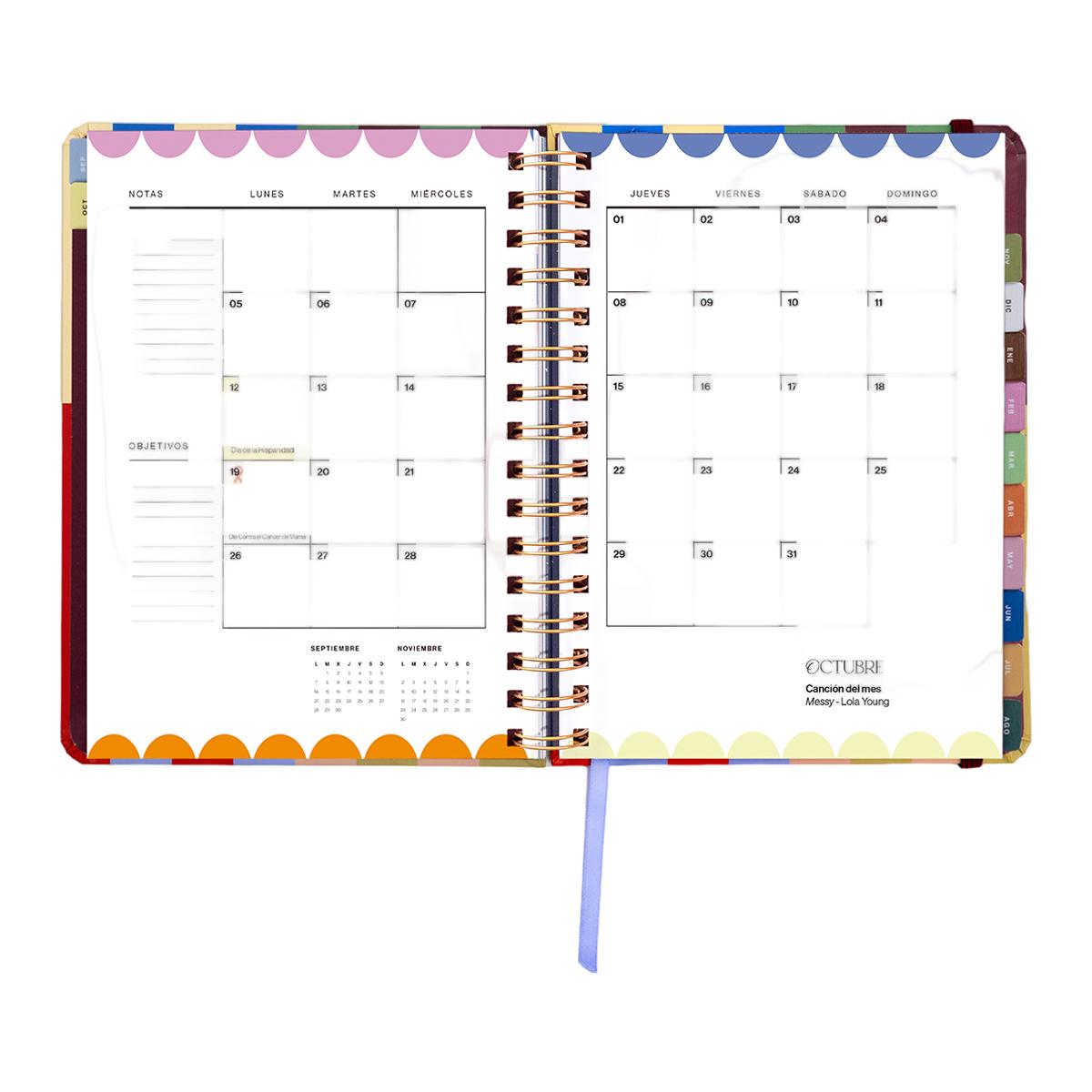 Agenda Escolar 11 Meses 2026-2027 168x220 mm Vista Semanal Copenhague UO Espanhol Multicolor-12