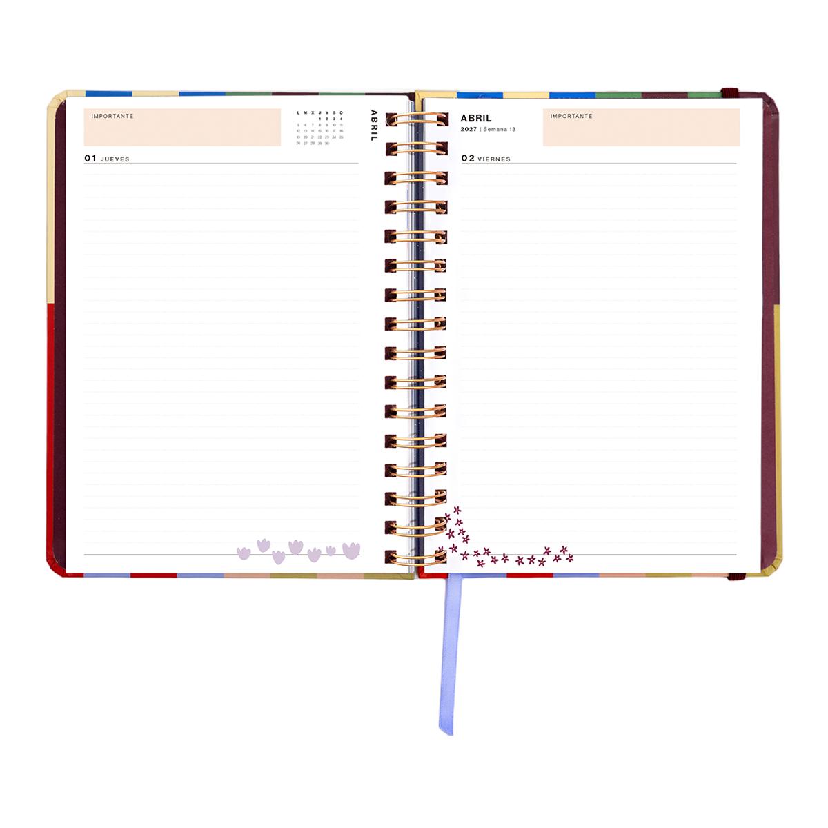 Agenda Escolar 11 Meses 2026-2027 168x220 mm 1 Dia por Página Copenhague UO Espanhol Multicolor-13