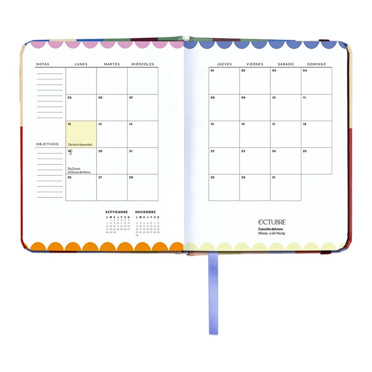 Agenda Escolar 11 Meses 2026-2027 128x154 mm Mini Vista Semanal Copenhague UO Espanhol Multicolor-13
