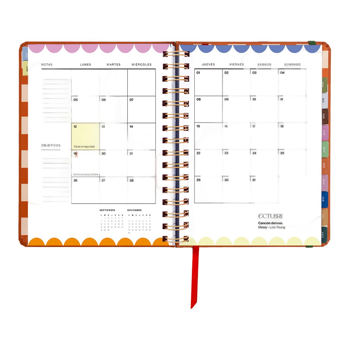 Agenda Escolar 11 Meses 2026-2027 168x220 mm Vista Semanal Sunset UO Espanhol Multicolor-12