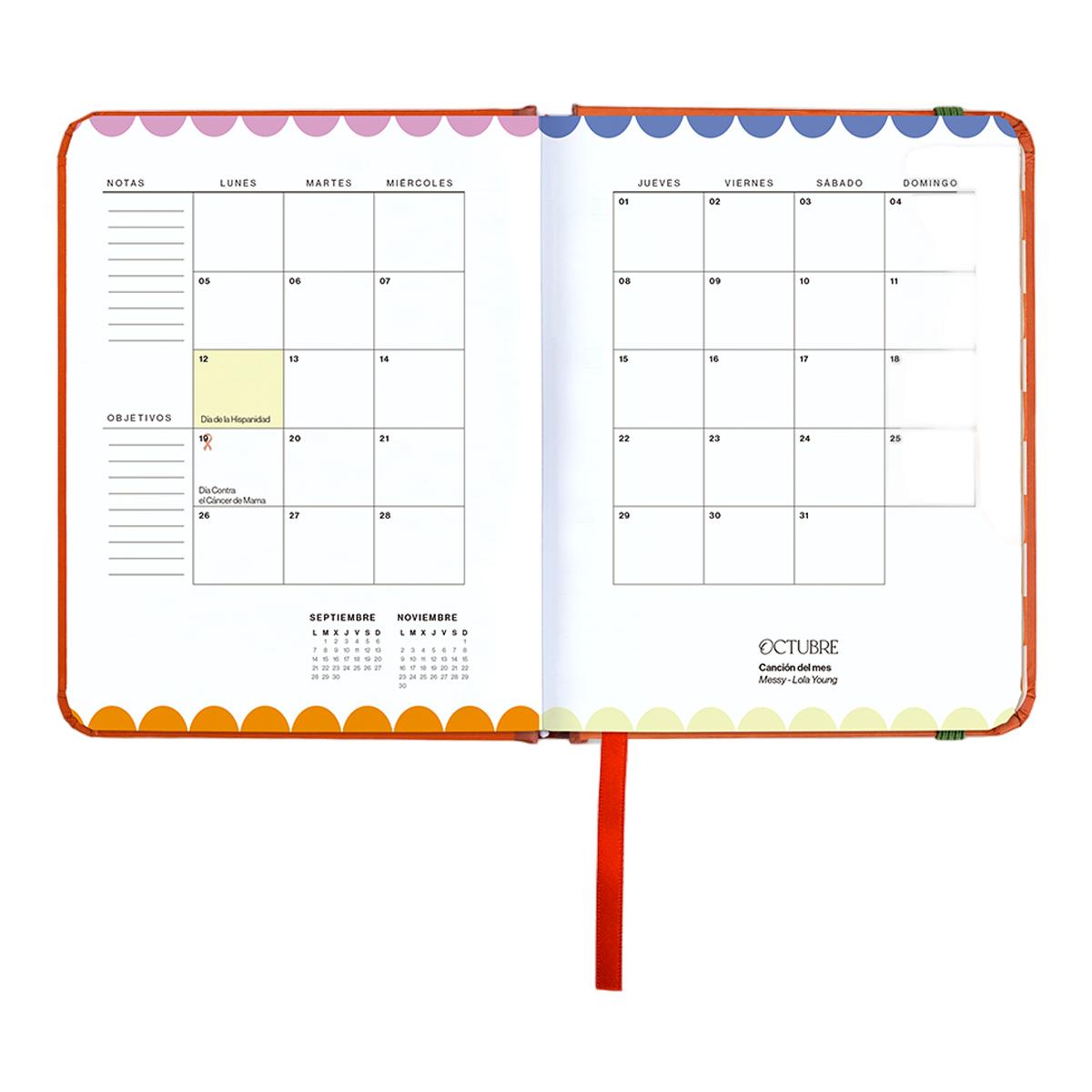 Agenda Escolar 11 Meses 2026-2027 128x154 mm Mini Vista Semanal Sunset UO Espanhol Multicolor-13