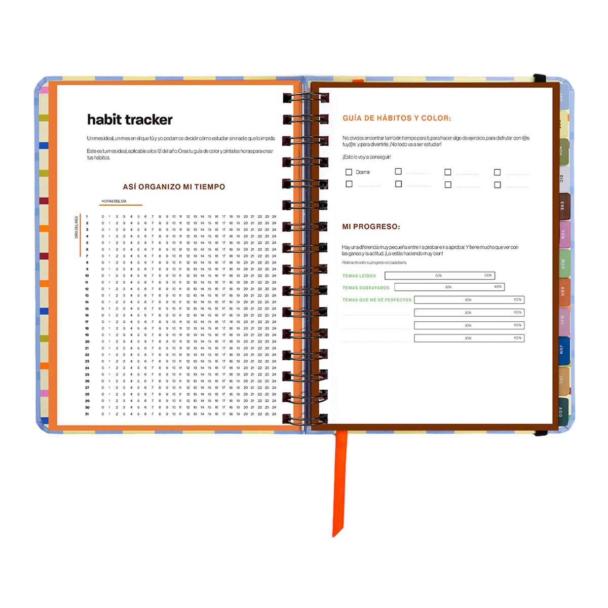Agenda Escolar 11 Meses 2026-2027 168x220 mm Vista Semanal Opoagenda UO Espanhol Multicolor-6