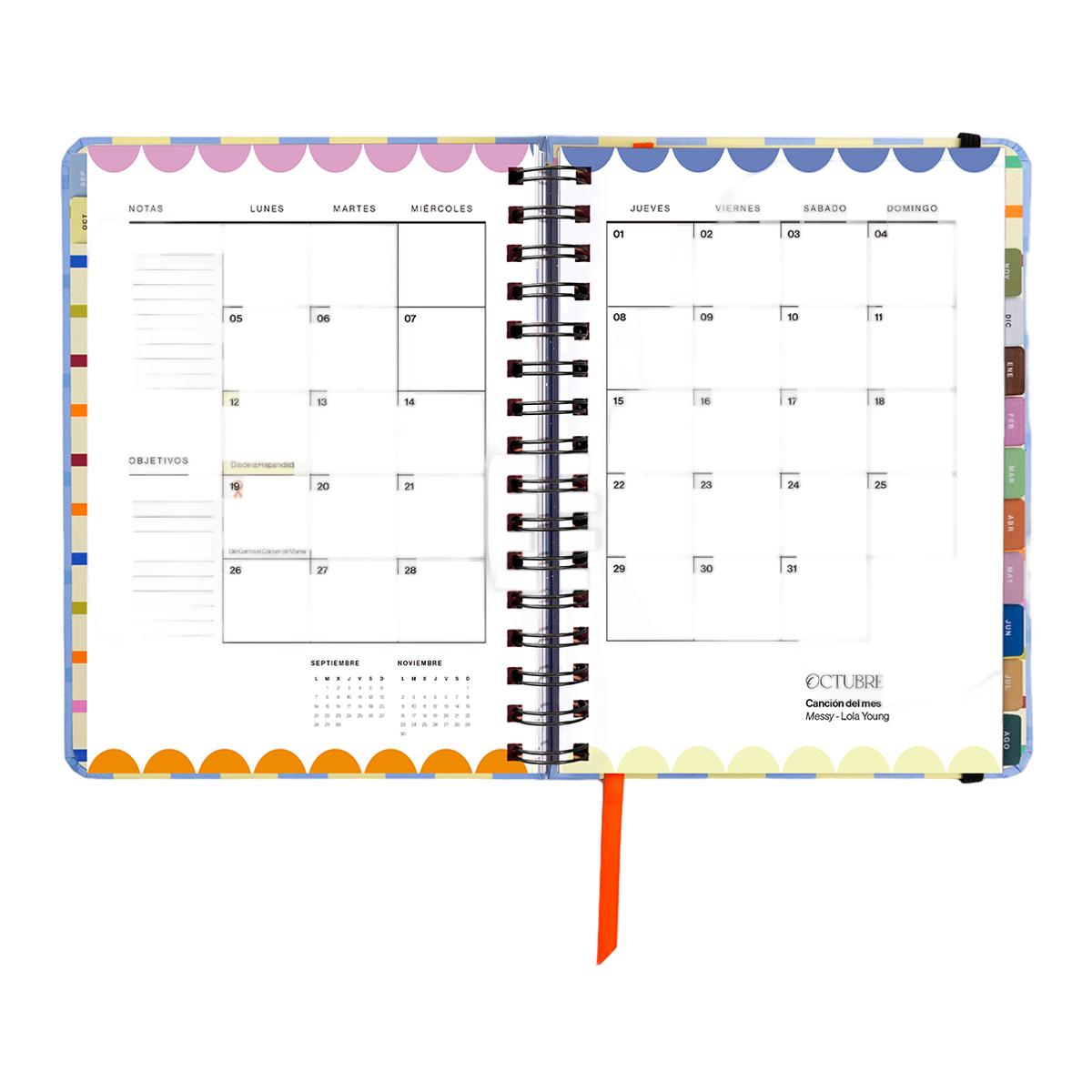 Agenda Escolar 11 Meses 2026-2027 168x220 mm Vista Semanal Opoagenda UO Espanhol Multicolor-10