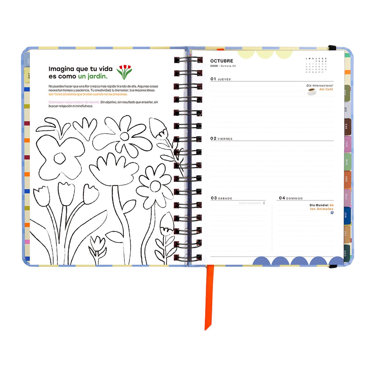 Agenda Escolar 11 Meses 2026-2027 168x220 mm Vista Semanal Opoagenda UO Espanhol Multicolor-11