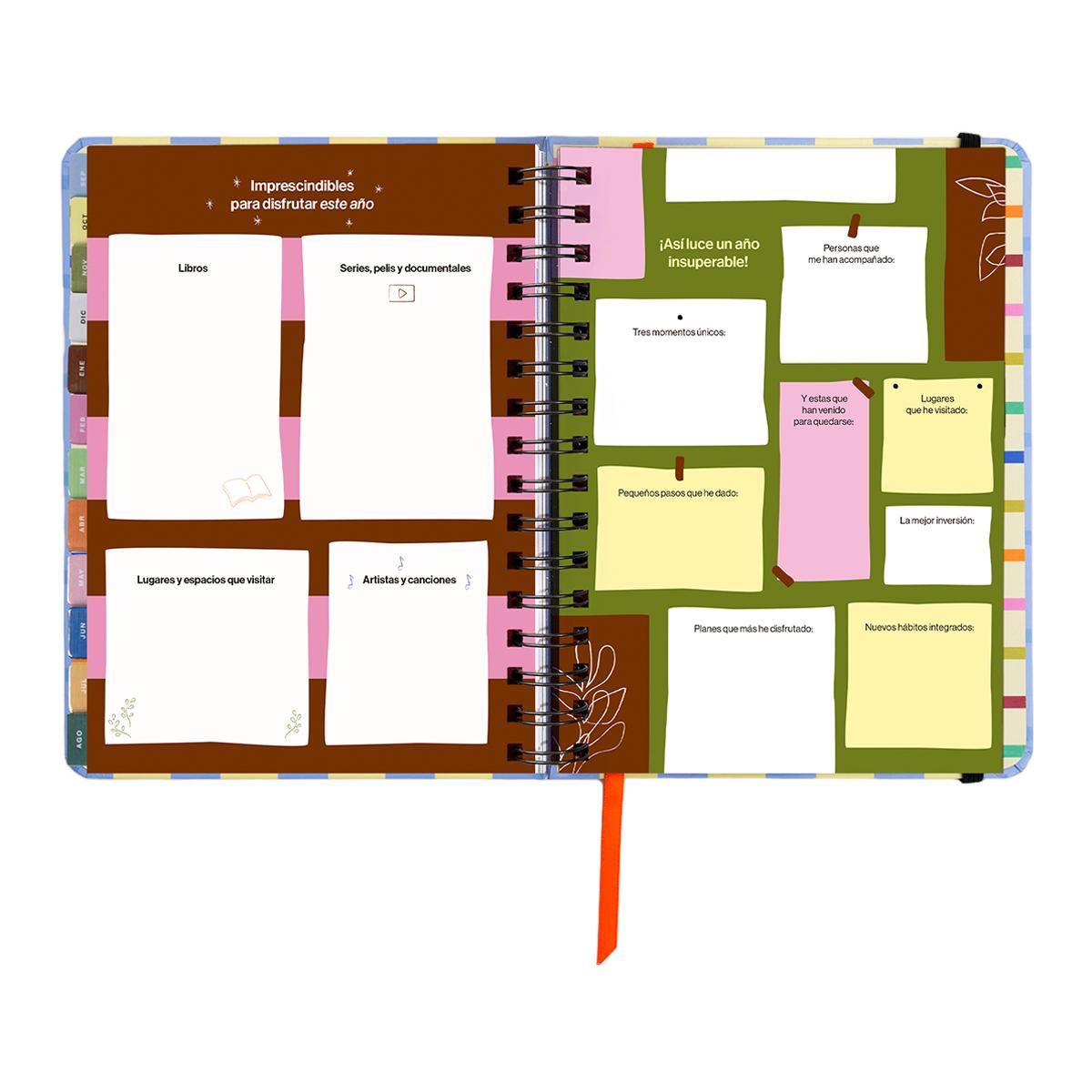 Agenda Escolar 11 Meses 2026-2027 168x220 mm Vista Semanal Opoagenda UO Espanhol Multicolor-14