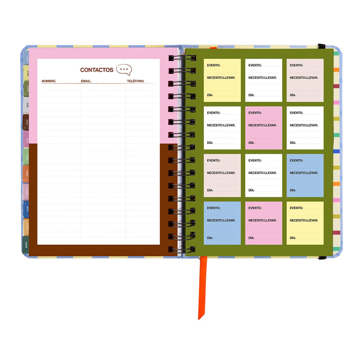 Agenda Escolar 11 Meses 2026-2027 168x220 mm Vista Semanal Opoagenda UO Espanhol Multicolor-15