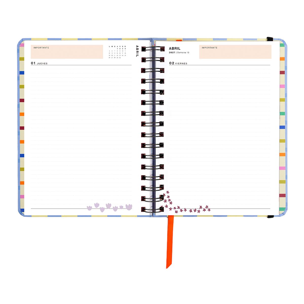 Agenda Escolar 11 Meses 2026-2027 168x220 mm 1 Dia por Página Opoagenda UO Espanhol Multicolor-11