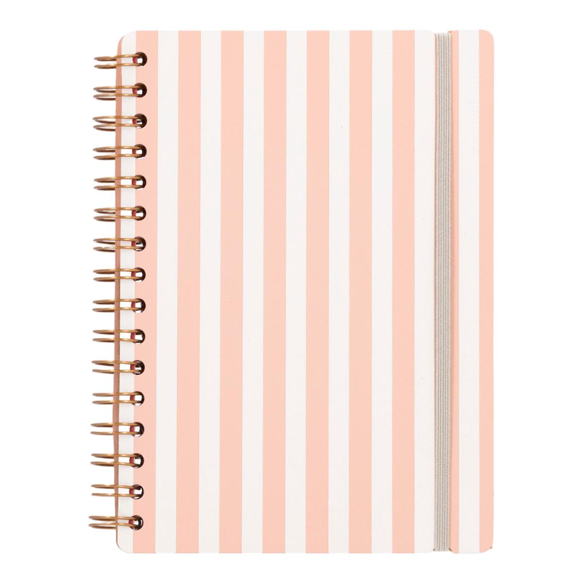 Imagem 0 de Agenda Escolar 2026-2027 Vista por Semana A5 Vacavaliente Bilingüe em Pele Reciclada – Stripes Pink Sand