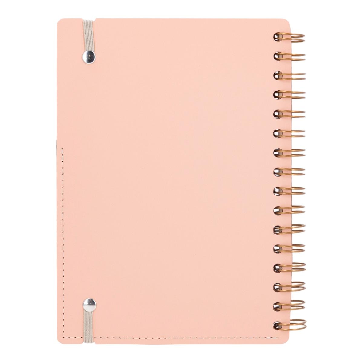 Agenda Escolar 2026-2027 Vista por Semana A5 Vacavaliente Bilingüe em Pele Reciclada – Stripes Pink Sand 2