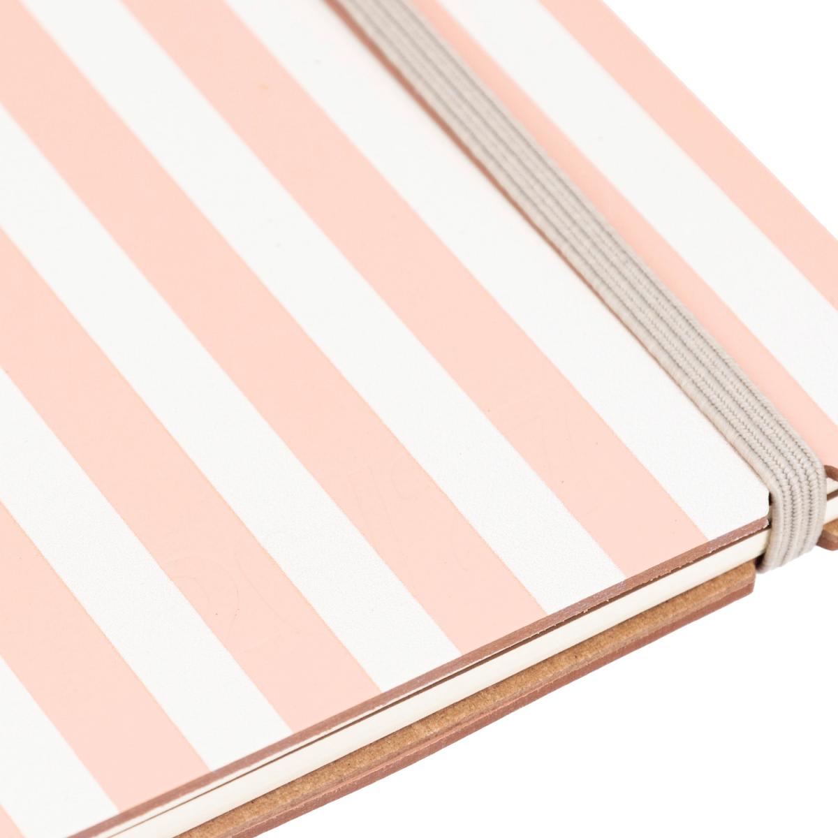 Agenda Escolar 2026-2027 Vista por Semana A5 Vacavaliente Bilingüe em Pele Reciclada – Stripes Pink Sand 4