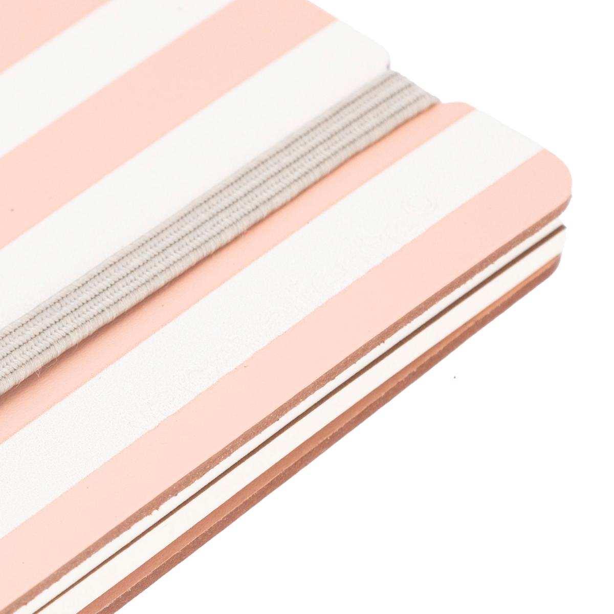 Agenda Escolar 2026-2027 Vista por Semana A5 Vacavaliente Bilingüe em Pele Reciclada – Stripes Pink Sand 5