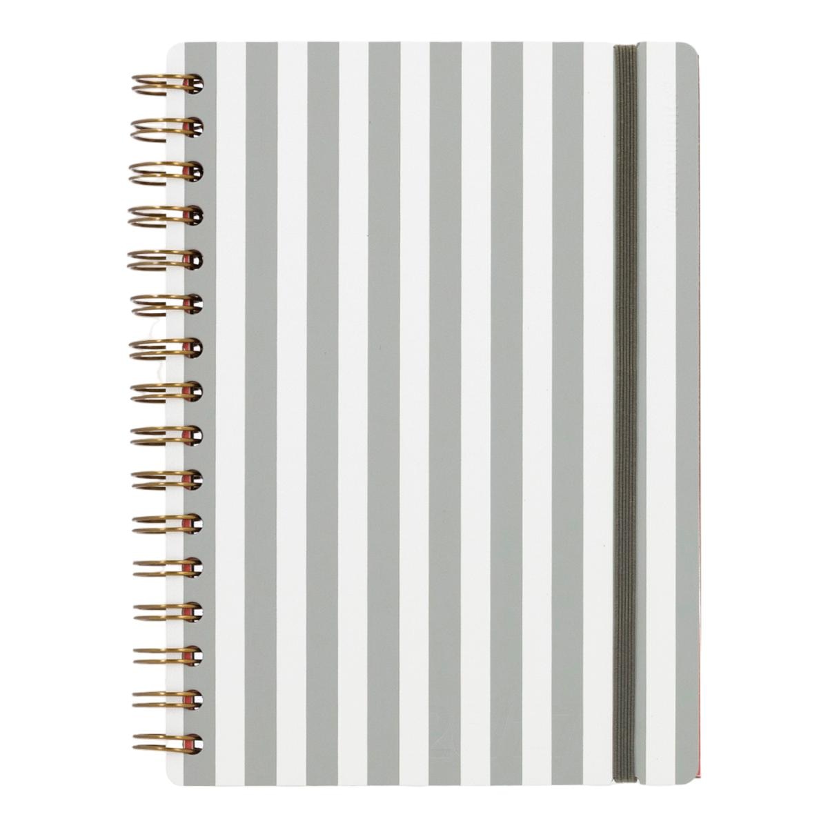 Imagem 0 de Agenda Escolar 2026-2027 Vista por Semana A5 Vacavaliente Bilingüe em Pele Reciclada – Stripes Pink Sand