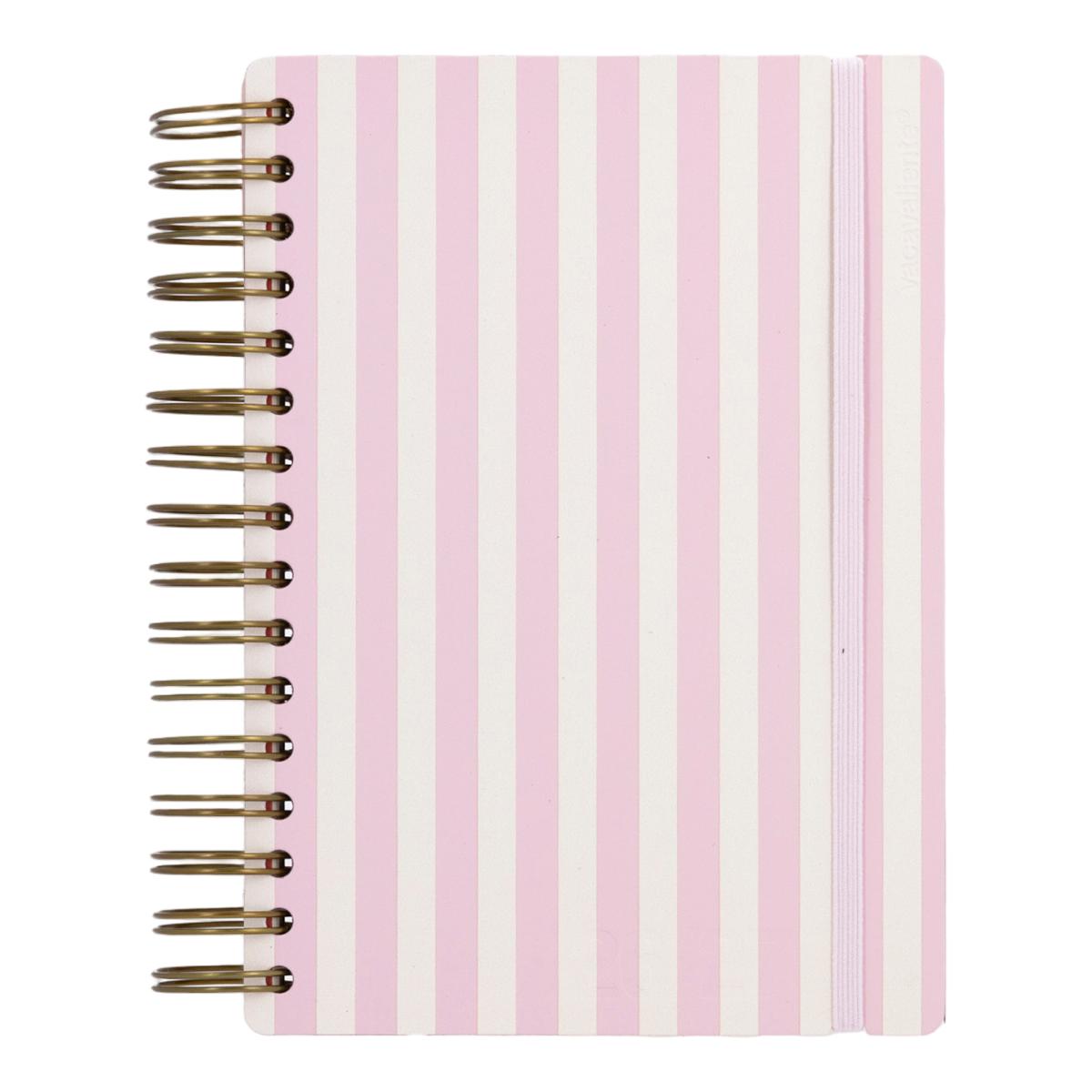 Imagem 0 de Agenda Escolar 2026-2027 Dia por Página A5 Vacavaliente Bilingüe em Pele Reciclada – Stripes Lilás