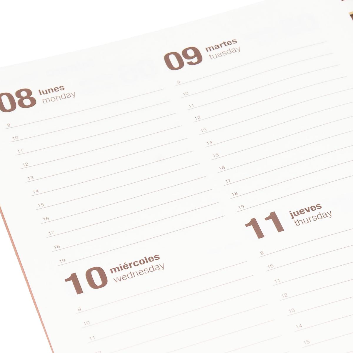 Agenda Escolar 2026-2027 Vista Semanal A5 Vacavaliente Bilingüe em Pele Reciclada – Tempest blue 6