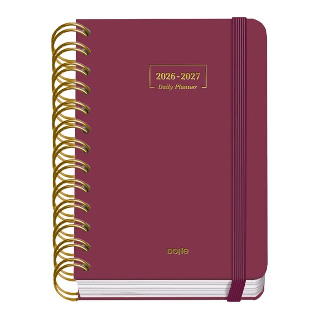 Agenda académica PREMIUM A6 Día página BURDEOS