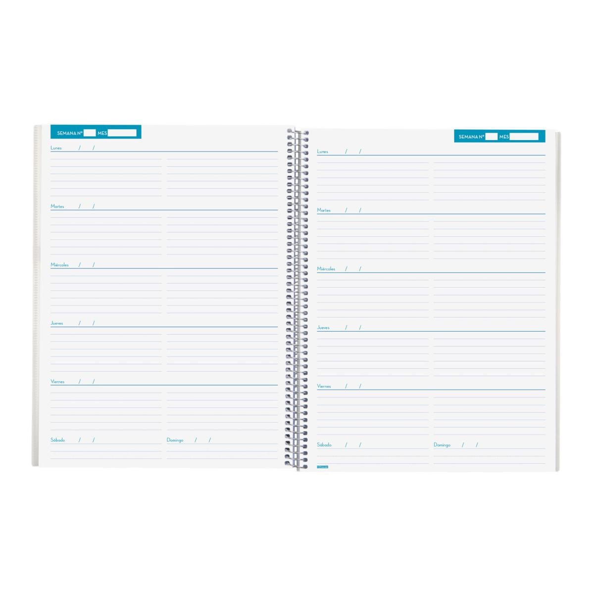 Cuaderno-agenda del docente 230x310 mm semana página Finocam Azul-4