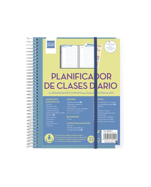 Imagen 0 de Planificador de clases diario para el docente 1/4 - 155x212 mm 1 día página Finocam