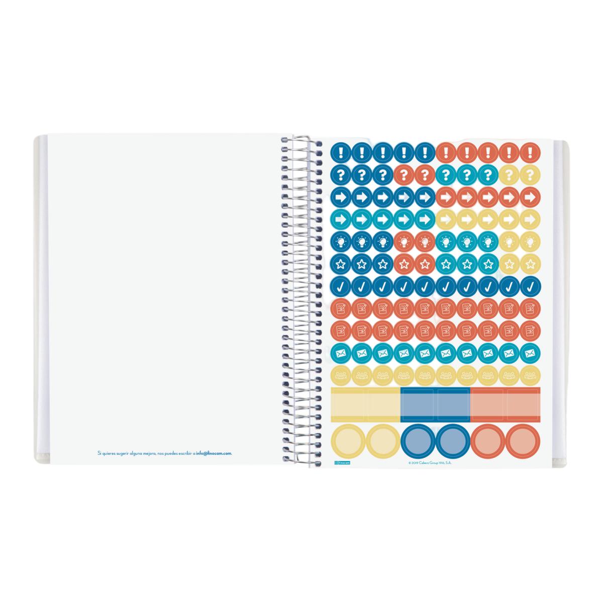 Planificador de clases diario para el docente 1/4 - 155x212 mm 1 día página Finocam Azul-5
