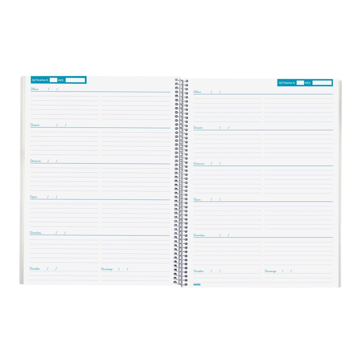 Cuaderno-agenda del docente 230x310 mm semana página Finocam catalán Azul-4