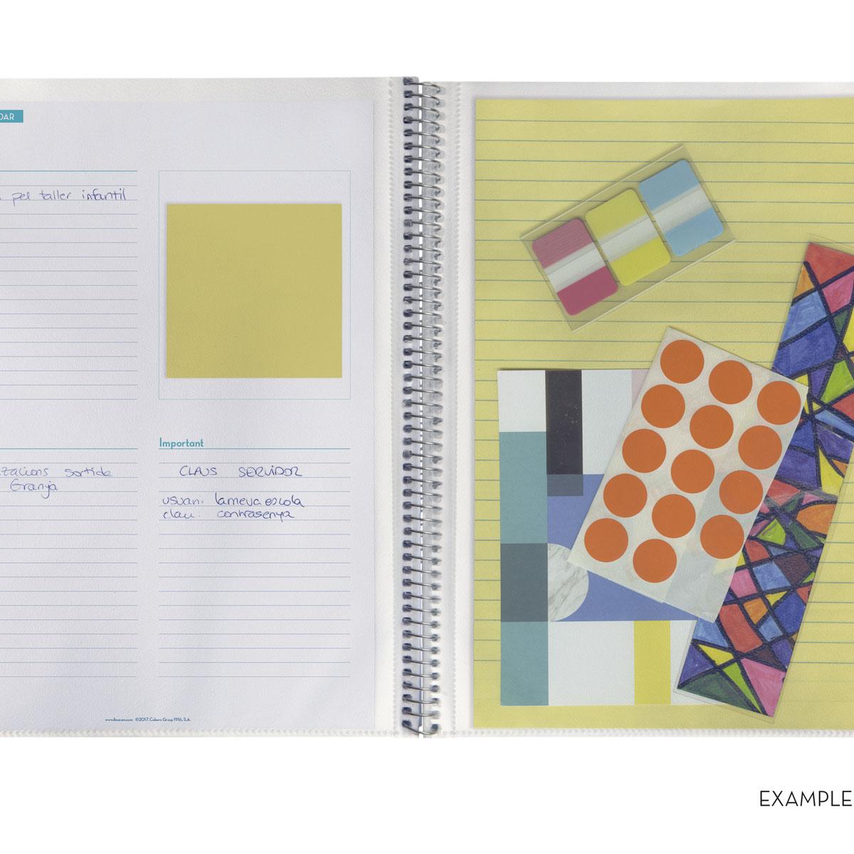 Cuaderno-agenda del docente 230x310 mm semana página Finocam catalán Azul-8