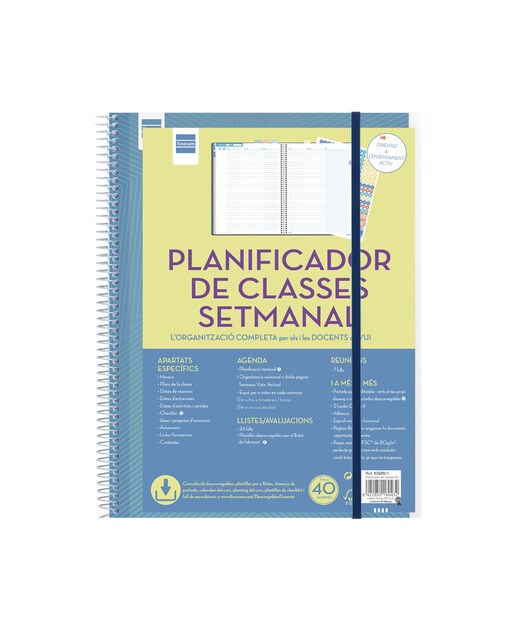 Imagen 0 de Planificador de clases semanal para el docente 230x310 mm semana vista vertical Finocam catalán