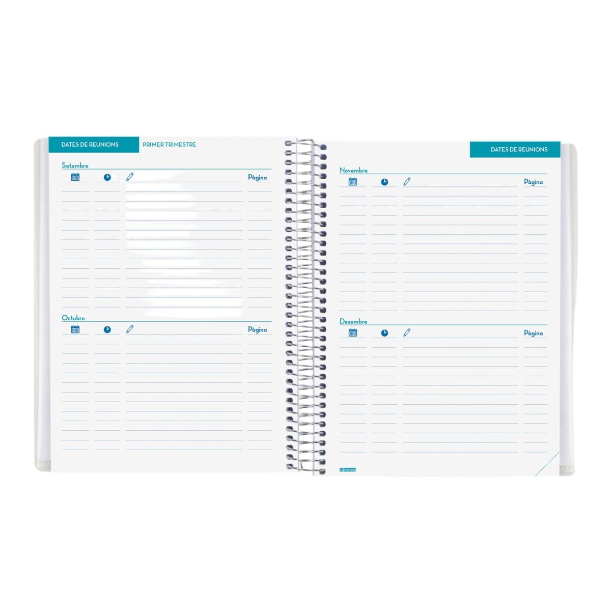 Libreta de reuniones para el docente 1/4 - 155x212 mm Finocam catalán Azul-5