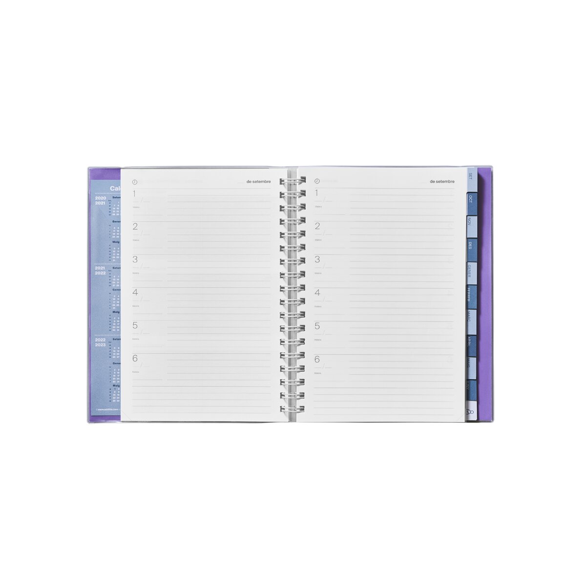 Caderno para todas as aulas Um dia por página azul Catalão Azul-3