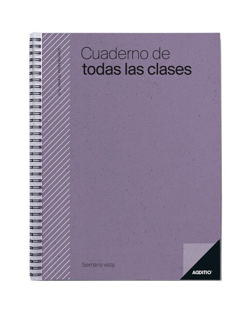 Caderno Para Todas as Aulas, Vista Semanal, Castelhano - 24x31 cm - Lilás Lilás-1