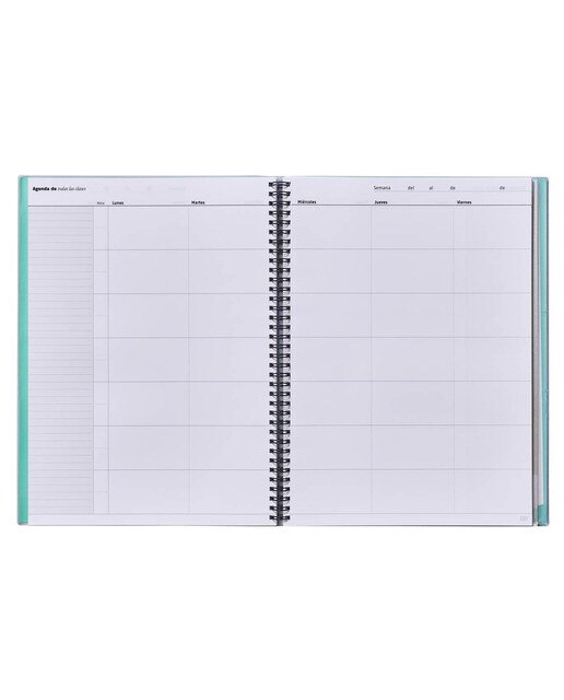 Caderno Para Todas as Aulas, Vista Semanal, Castelhano - 24x31 cm - Lilás Lilás-3