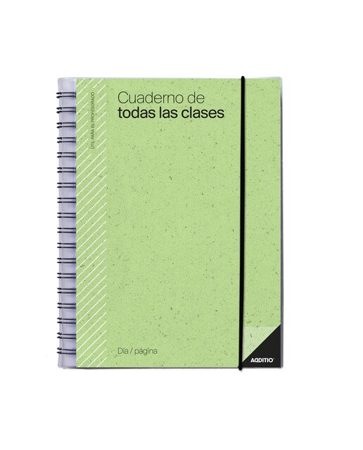 Caderno Para Todas as Aulas, Um Dia por Página, Castelhano, 17 x 24 cm - Verde Verde-1