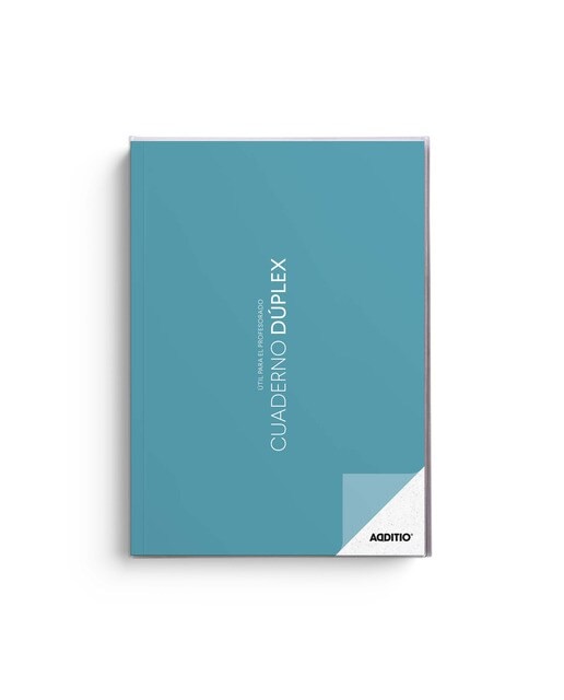 Caderno dúplex, tamanho 21,5 x 30 cm, Additio, azul claro, castelhano Azul-claro-1