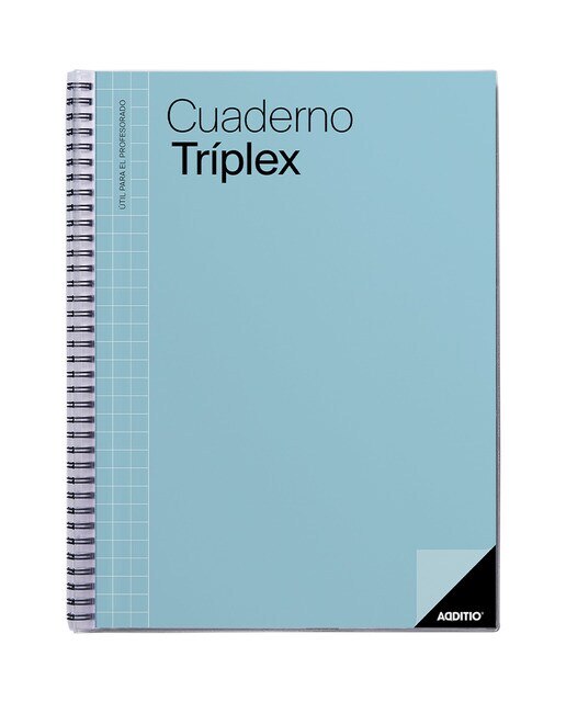 Caderno triplex, tamanho 24 x 31 cm, Additio, azul, espanhol Azul-1