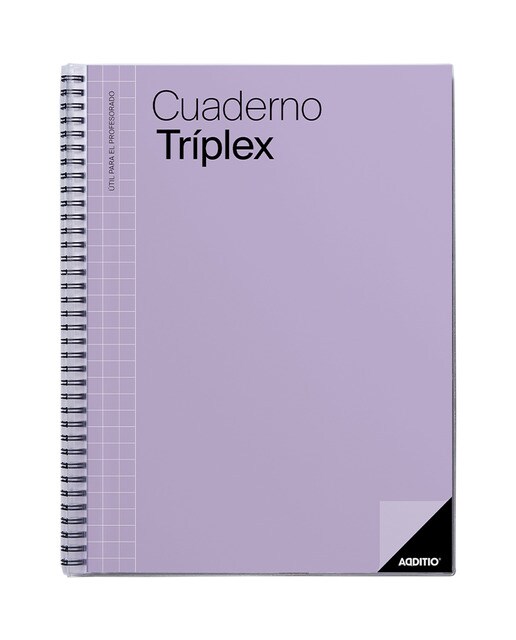 Caderno triplex, tamanho 24 x 31 cm, Additio, lilás, espanhol Lilás-1
