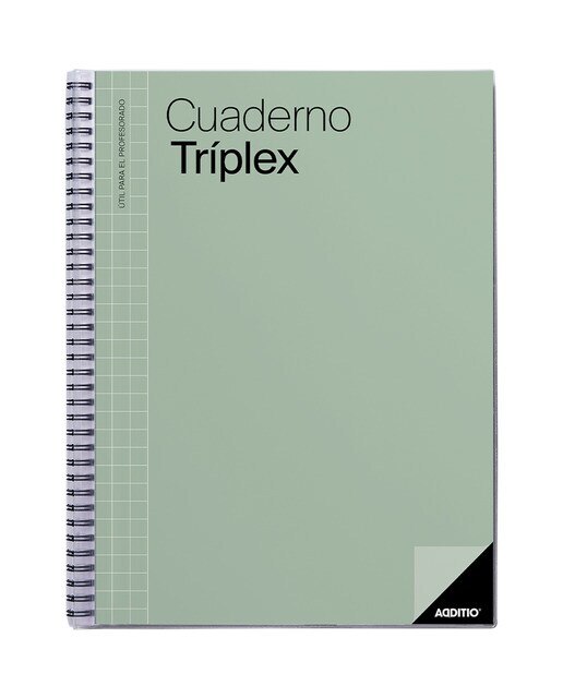 Caderno triplex, tamanho 24 x 31 cm, Additio, verde, espanhol Verde-1