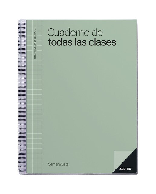 Caderno de todas as aulas vista semanal, tamanho 24 x 31 cm, Additio, verde, espanhol Verde-1