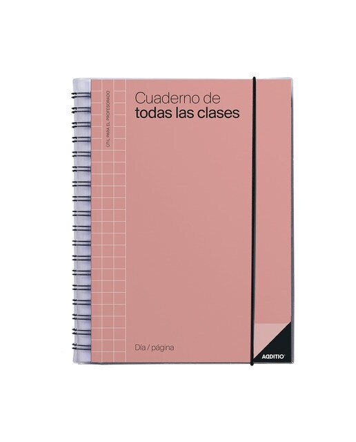 Caderno de todas as aulas dia página, tamanho 17 x 24 cm, Additio, coral, espanhol Coral-1