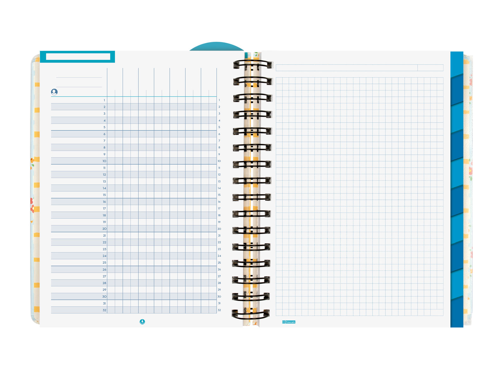 Agenda para el docente curso 2025-2026 Magistral 1/4-155x212 mm semana vista horizontal Flowers Finocam Multicolor-6