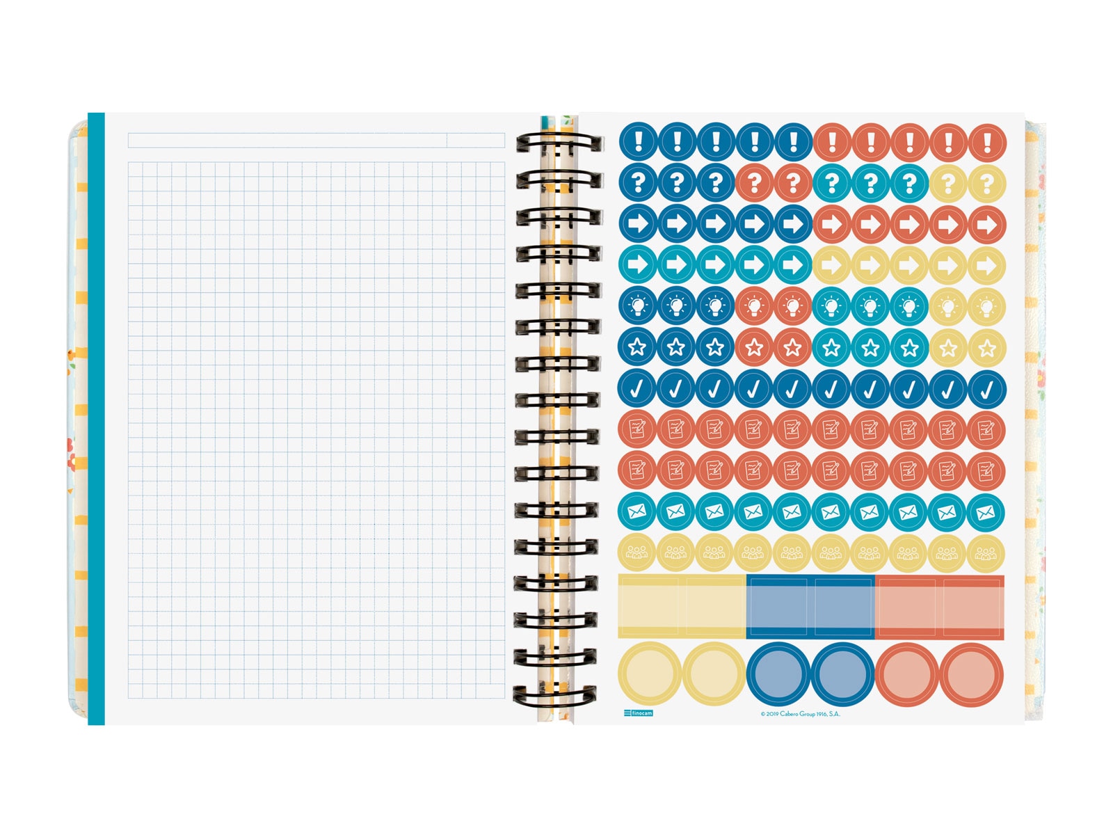 Agenda para el docente curso 2025-2026 Magistral 1/4-155x212 mm semana vista horizontal Flowers Finocam Multicolor-7