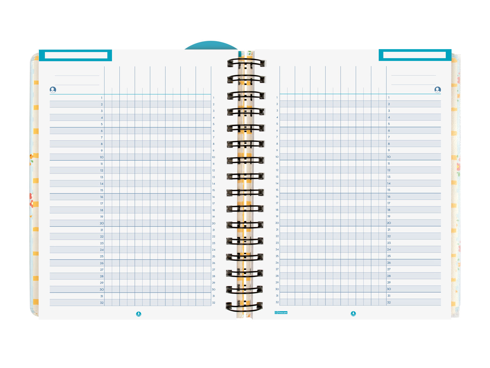 Agenda para el docente curso 2025-2026 Magistral 1/4-155x212 mm semana vista horizontal Flowers Finocam Multicolor-8