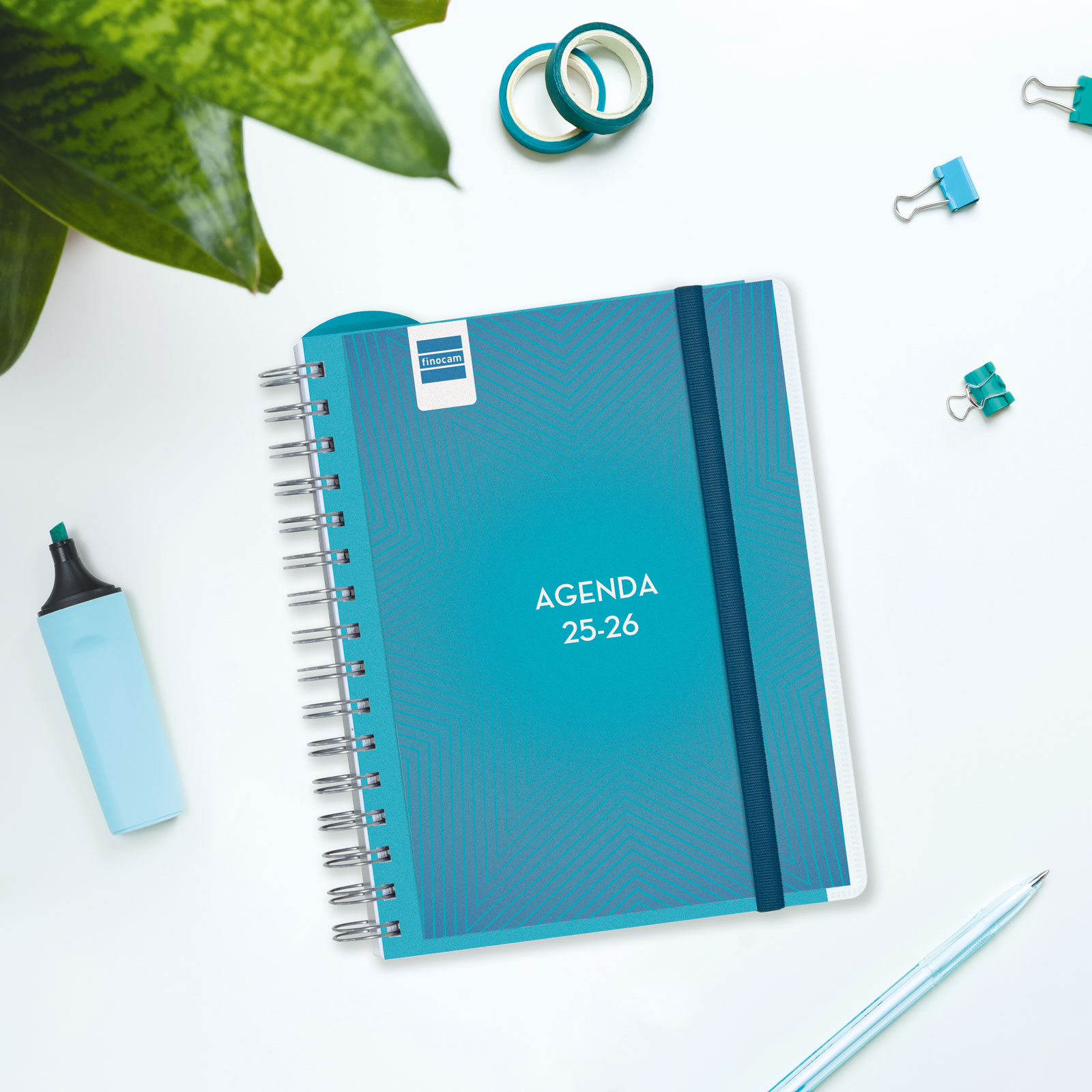 Agenda para el docente curso 2025-2026 Magistral 1/4-155x212 mm semana vista horizontal Finocam azul Azul-2