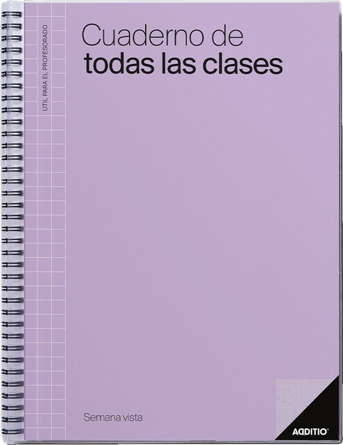 Imagem 0 de Caderno de Todas as Aulas Vista Semanal, Tamanho 24 x 31 cm, Additio, Lilás, Espanhol