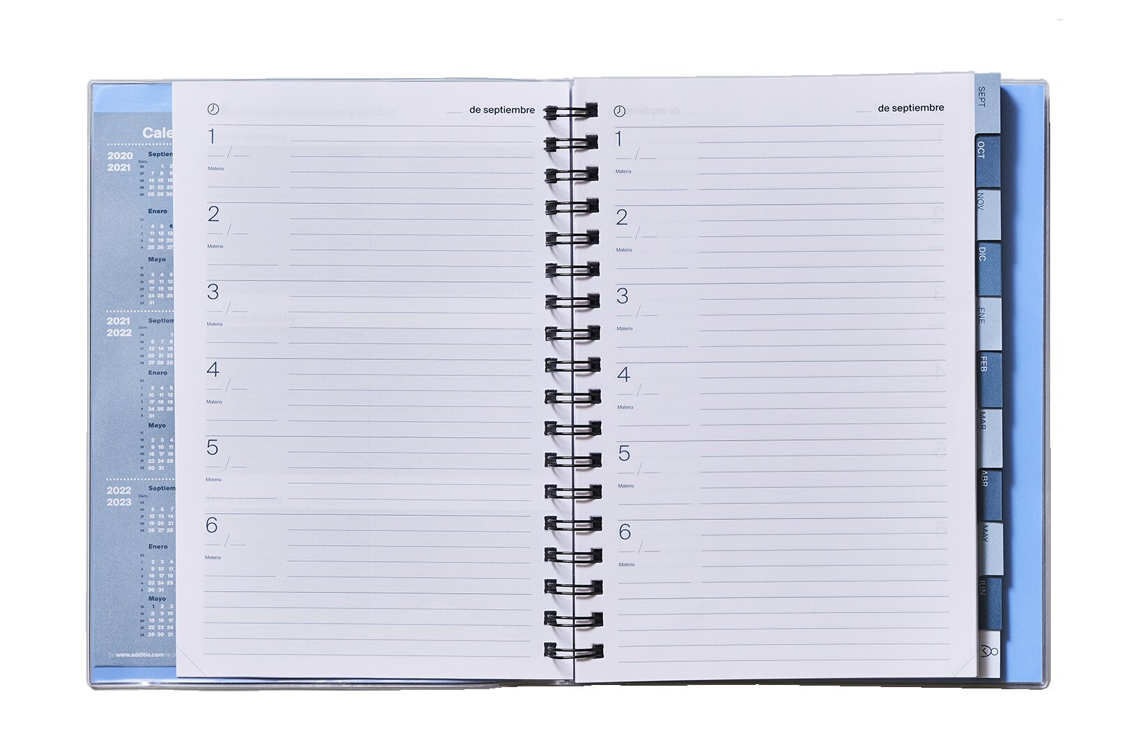 Cuaderno de todas las clases día página, tamaño 17 x 24 cm, Additio, Lila, Castellano 3