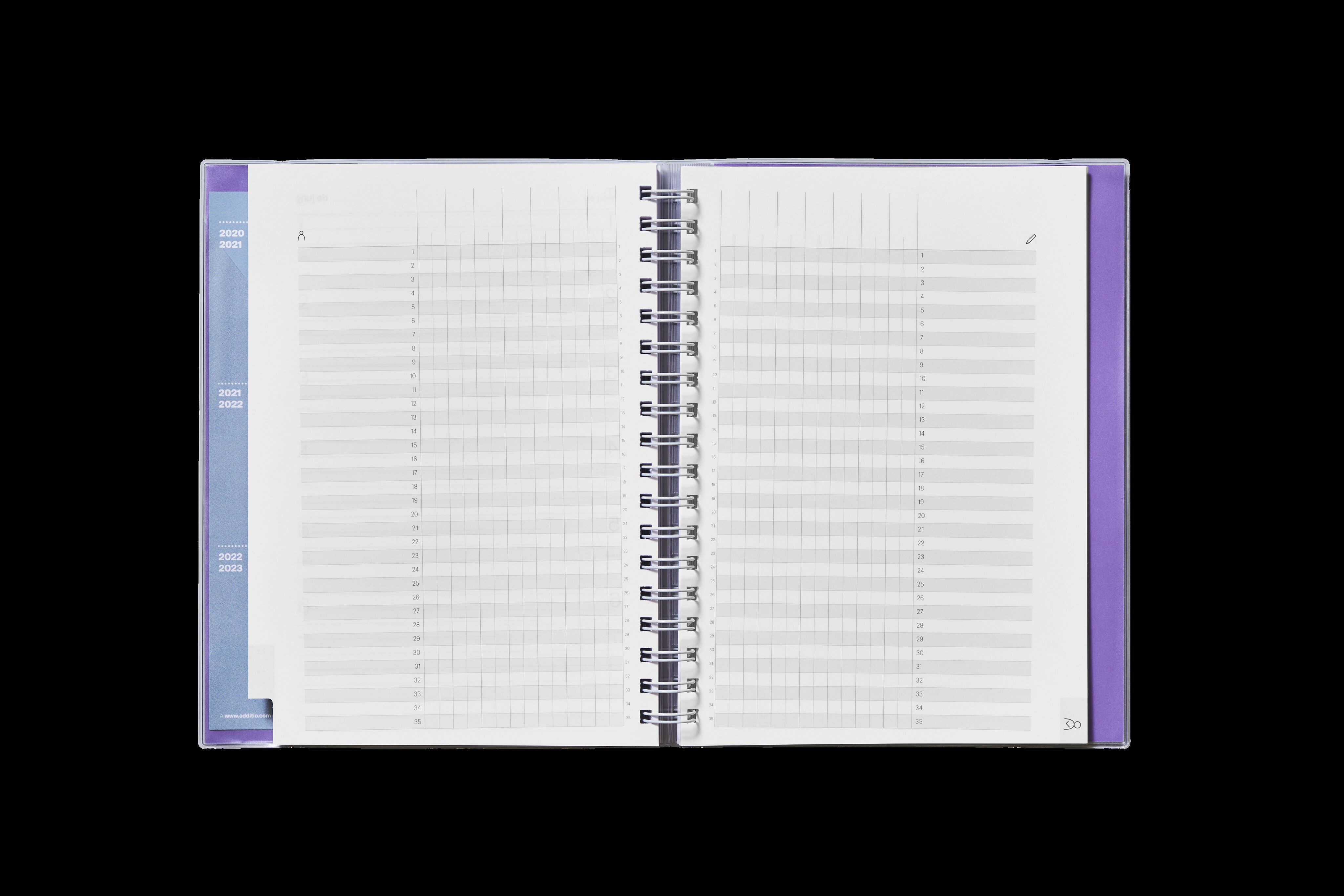 Caderno para Todas as Aulas Vista Semanal, Tamanho 24 x 31 cm, Additio, Lilás, Catalão 2