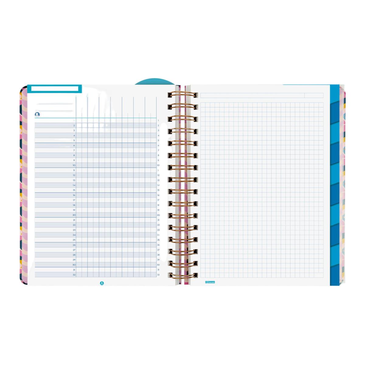 Agenda para el docente curso 2026-2027 Magistral Design 4º-155x212 mm semana vista horizontal Lilac Finocam 6