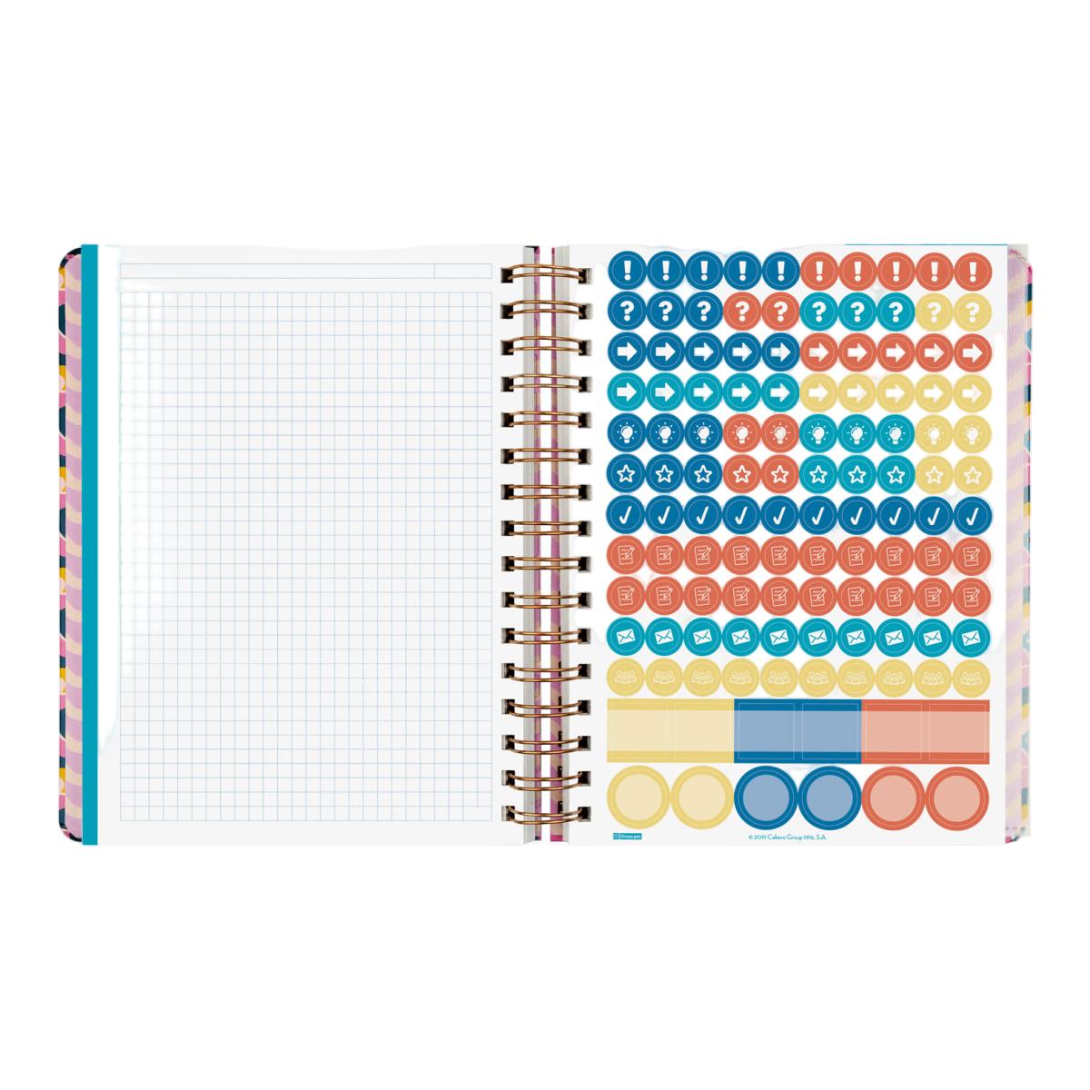 Agenda para el docente curso 2026-2027 Magistral Design 4º-155x212 mm semana vista horizontal Lilac Finocam 7