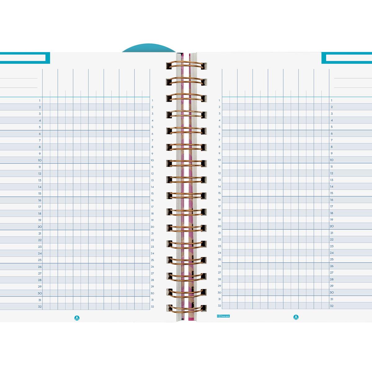 Agenda para el docente curso 2026-2027 Magistral Design 4º-155x212 mm semana vista horizontal Lilac Finocam 8