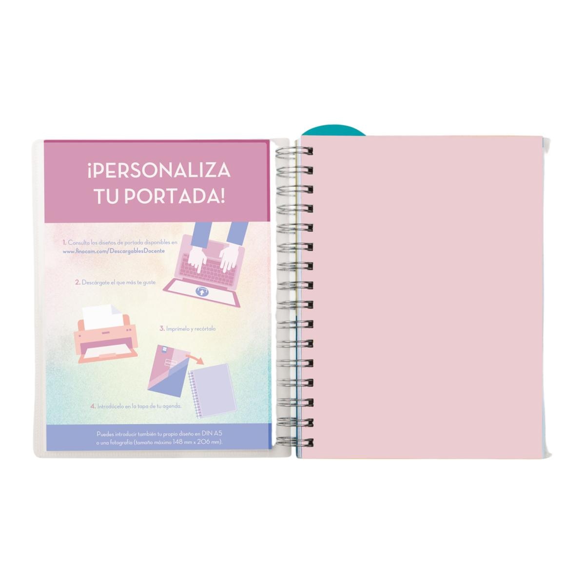 Agenda para el docente curso 2026-2027 Magistral Personalizable 4º-155x212 mm semana vista horizontal Mandala Finocam 10