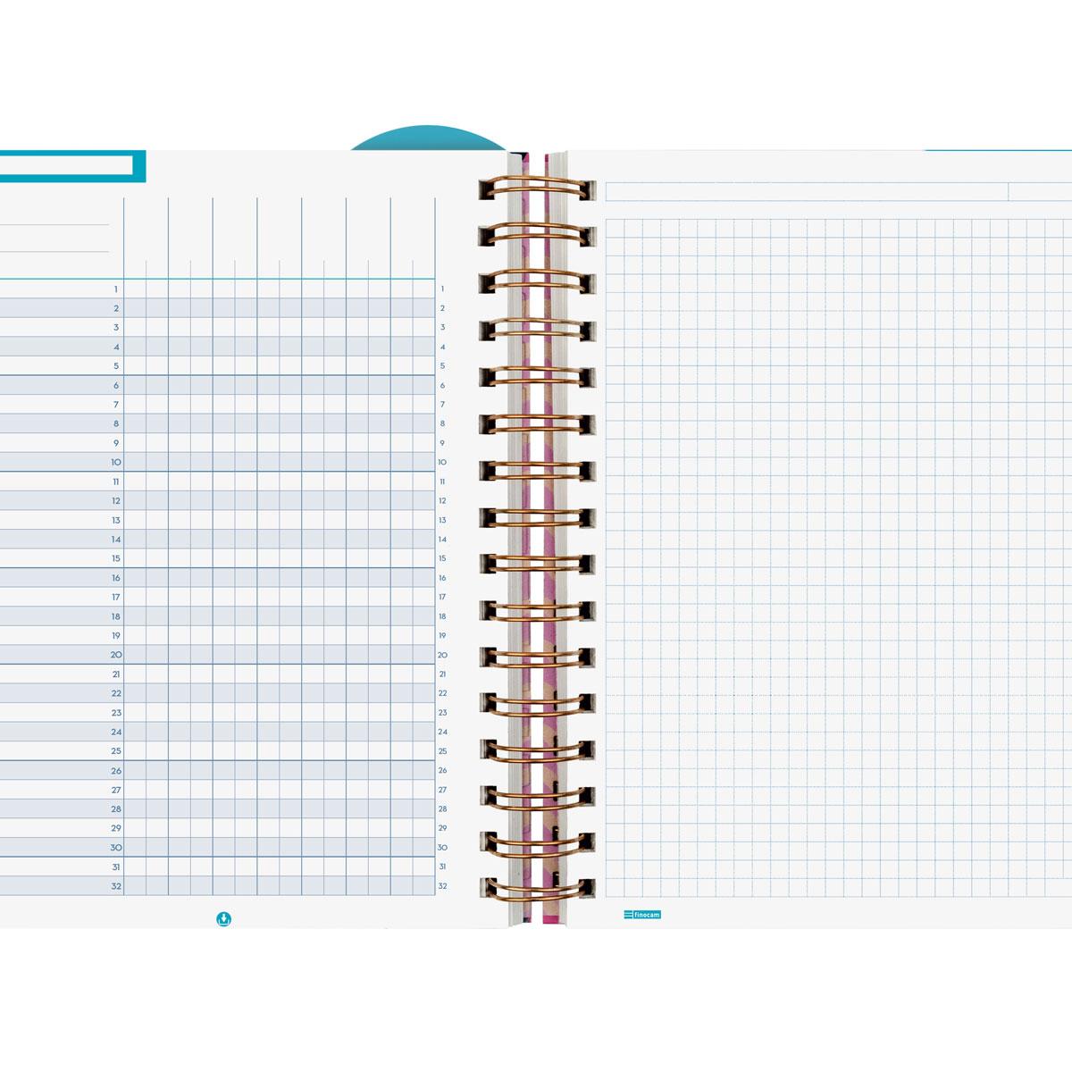 Agenda para el docente curso 2026-2027 Magistral Design 4º-155x212 mm semana vista horizontal Lilac Finocam catalán 6