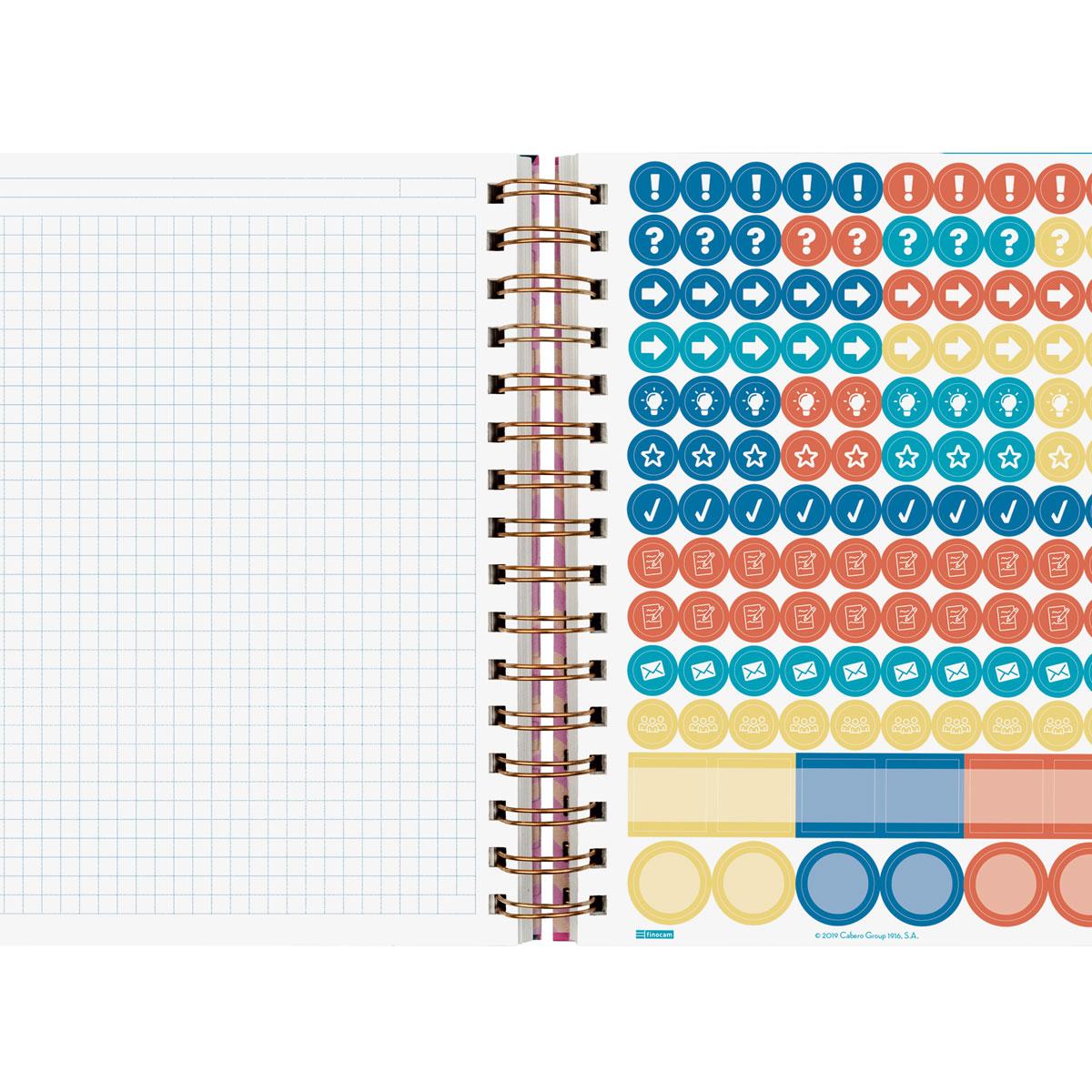 Agenda para el docente curso 2026-2027 Magistral Design 4º-155x212 mm semana vista horizontal Lilac Finocam catalán 7